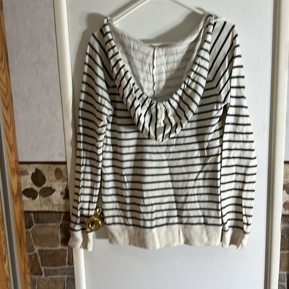 Roxy  Breath Ivory Striped Hoodie Sweater​​ - Picture 7 of 7